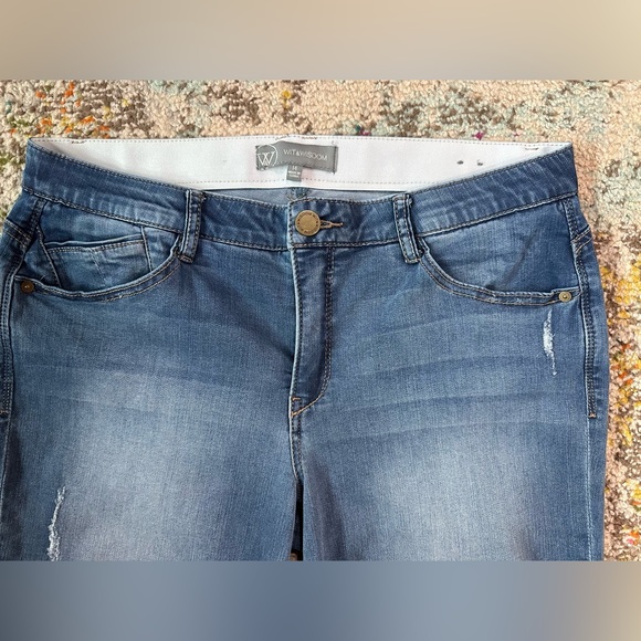 WIT & WISDOM Ripped Crop Straight Leg Jeans, Size 14 - Picture 4 of 10